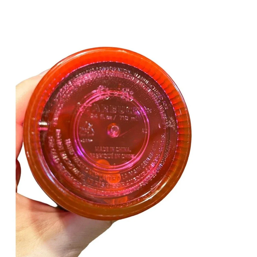 New Starbucks Tumbler‎ Cup Pleated Magenta 24oz Summer Pink Iced Coffee